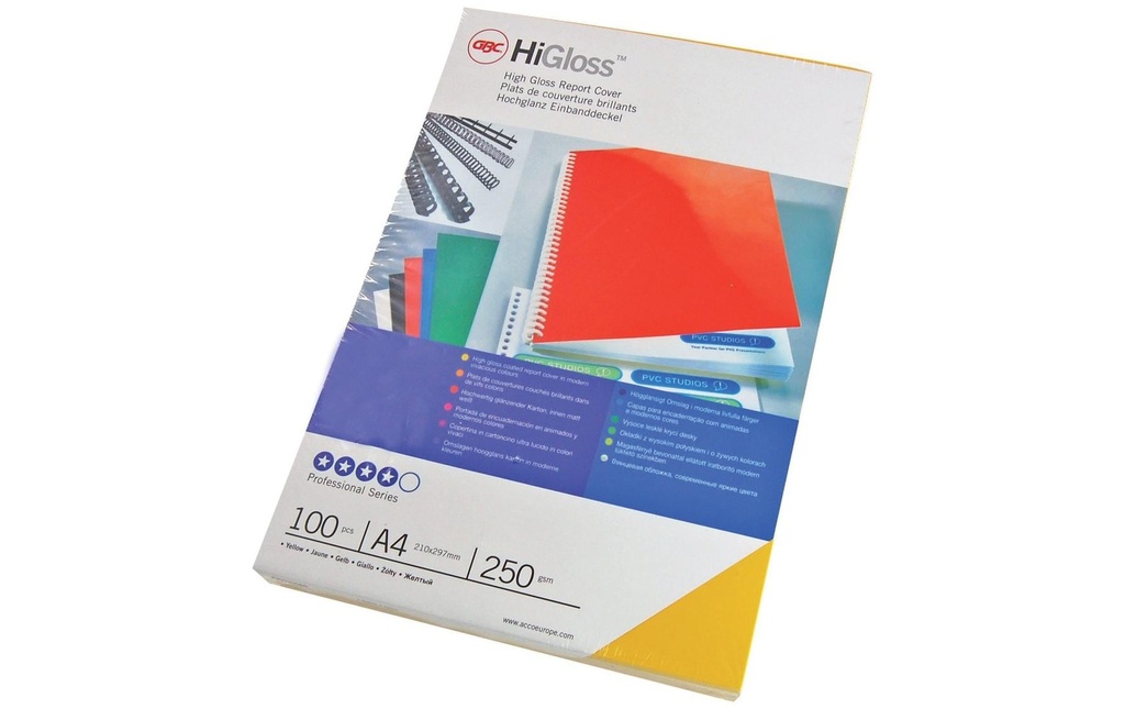 GBC Couverture HiGloss noir (100 pces)