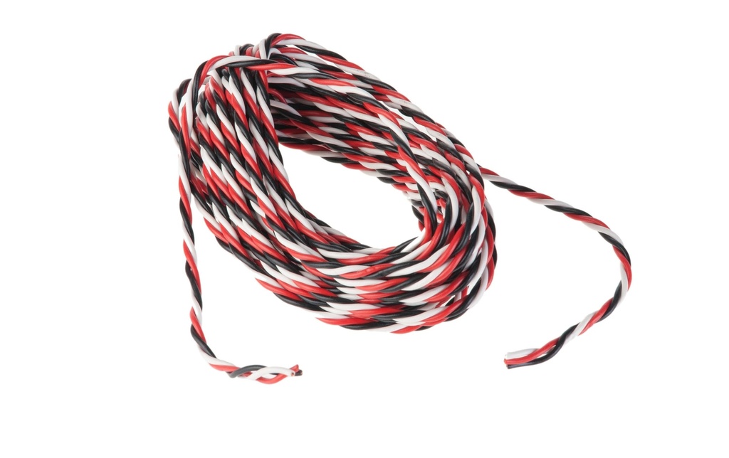 Muldental Câble de servo torsadé Futaba 0,25 mm² 5 m sans fiche/prise de courant