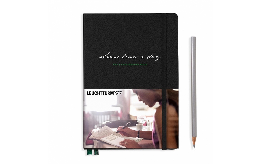 Leuchtturm Journal intime Some lines a day Medium 5 ans, Noir, A5