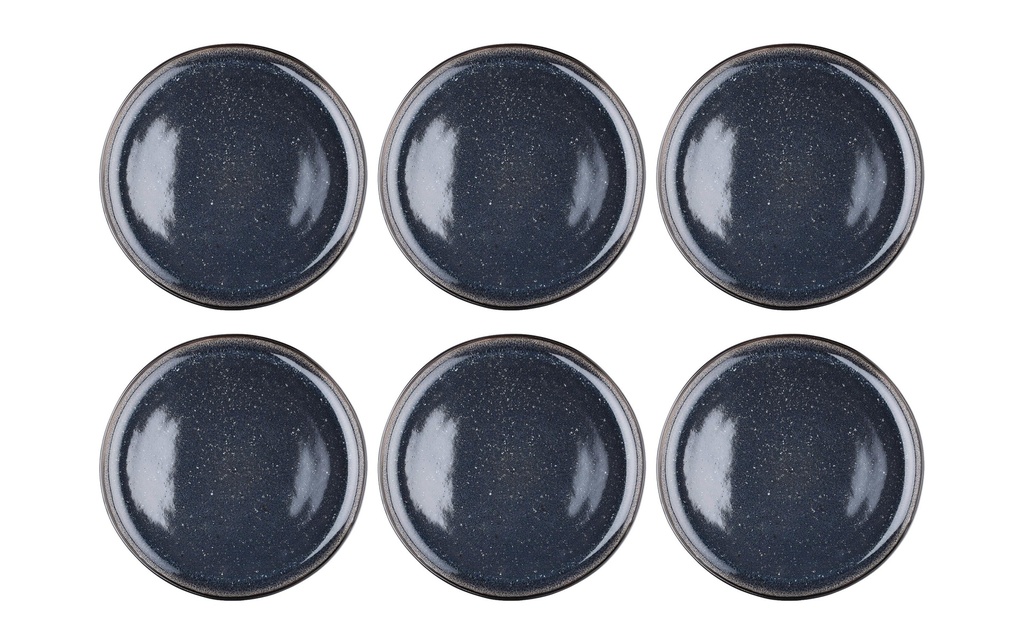 Björn Assiette non décorative Teller IRIS nachtblau Bleu nuit, Ø26 cm - 6 pièces