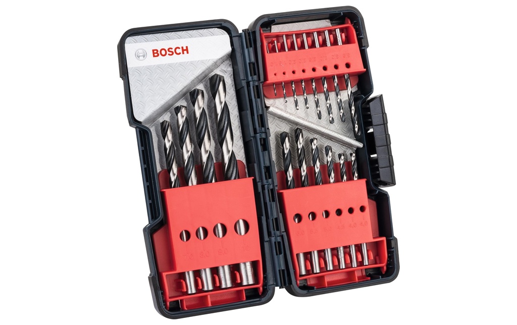 Bosch Jeu de forets hélicoïdaux HSS PointTeQ, 18 pièces