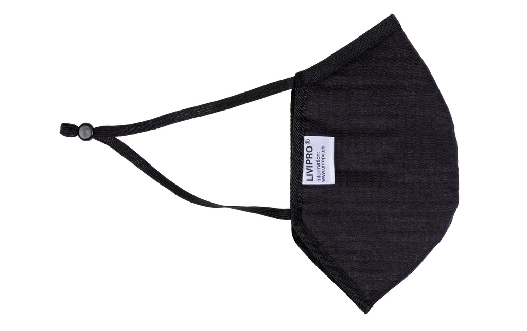 UNREPA Masque en tissu communautaire LIVIPRO Evolution Gr. XL, Noir