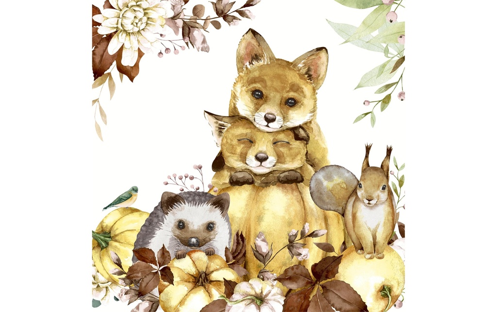Paper + Design Serviettes Animaux 33 cm x 33 cm, 20 Pièce/s