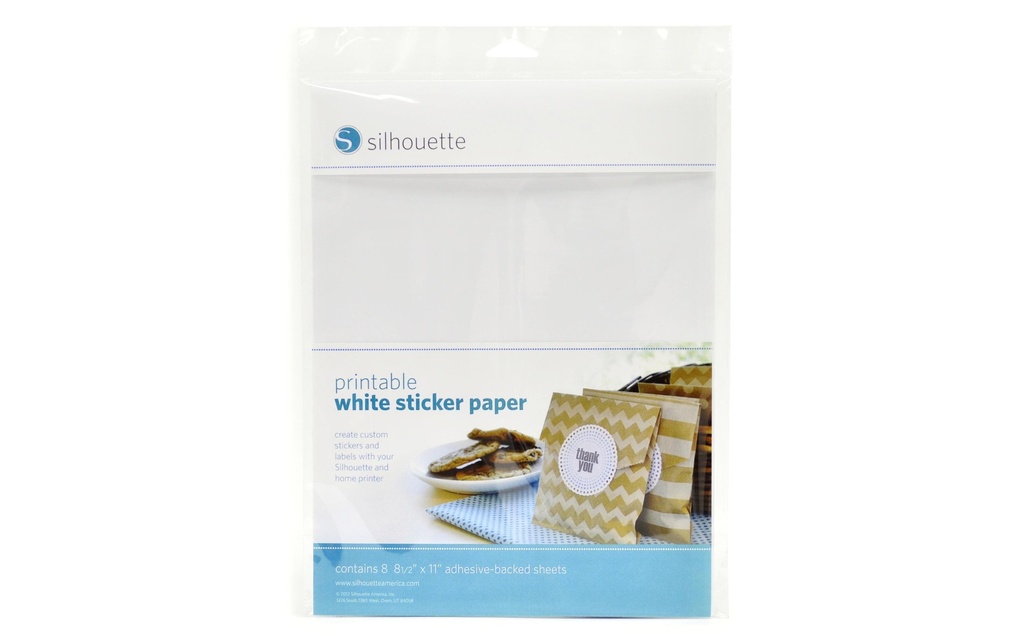 Silhouette Papier autocollant imprimable Sticker blanc