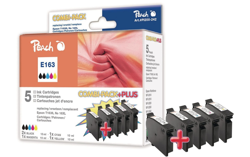 Peach Kits d’encre Epson T1631-T1634 BK, C, M, Y