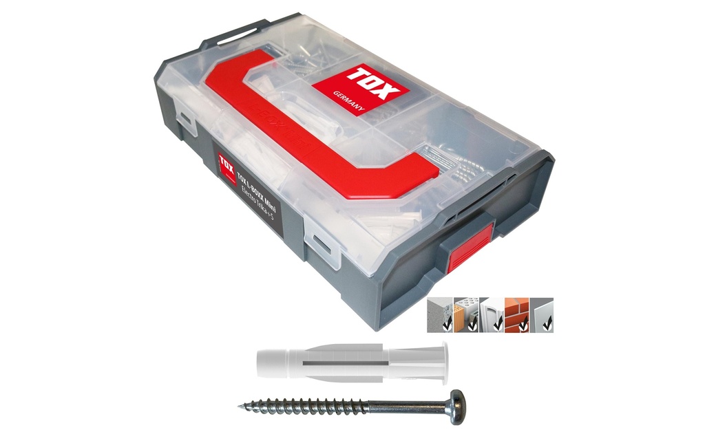 Tox-Dübel Chevilles Assortiment L-Boxx Mini Electro Trika+S, 232 Pièce/s
