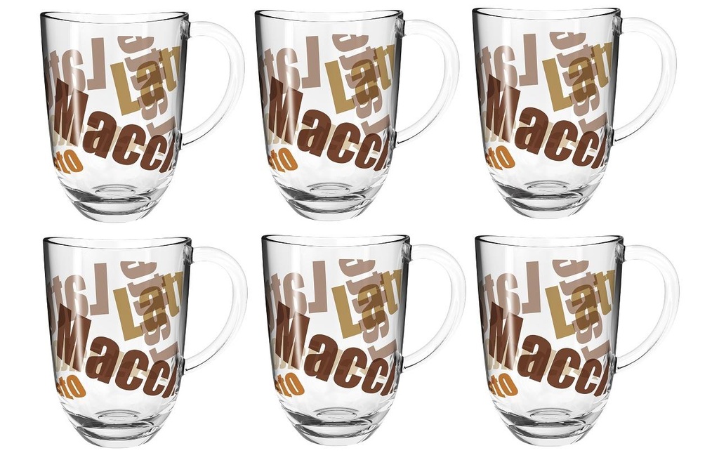 LEONARDO Tasse à latte macchiato Naples avec texte 380 ml,  Transparent
