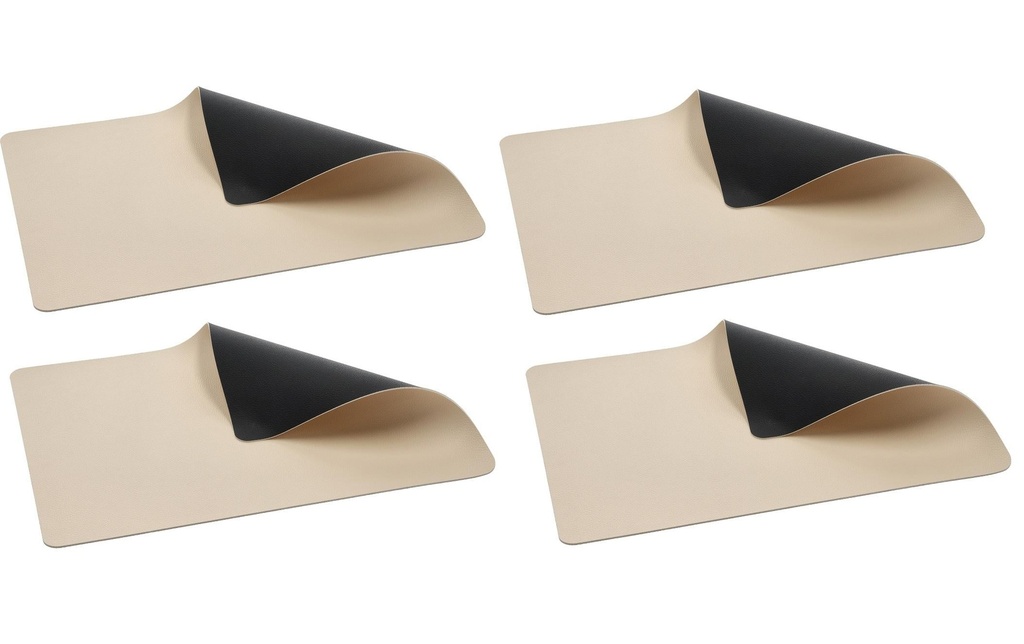 Bitz Set de table 33 cm x 46 cm, 4 pièces, Noir/Crème