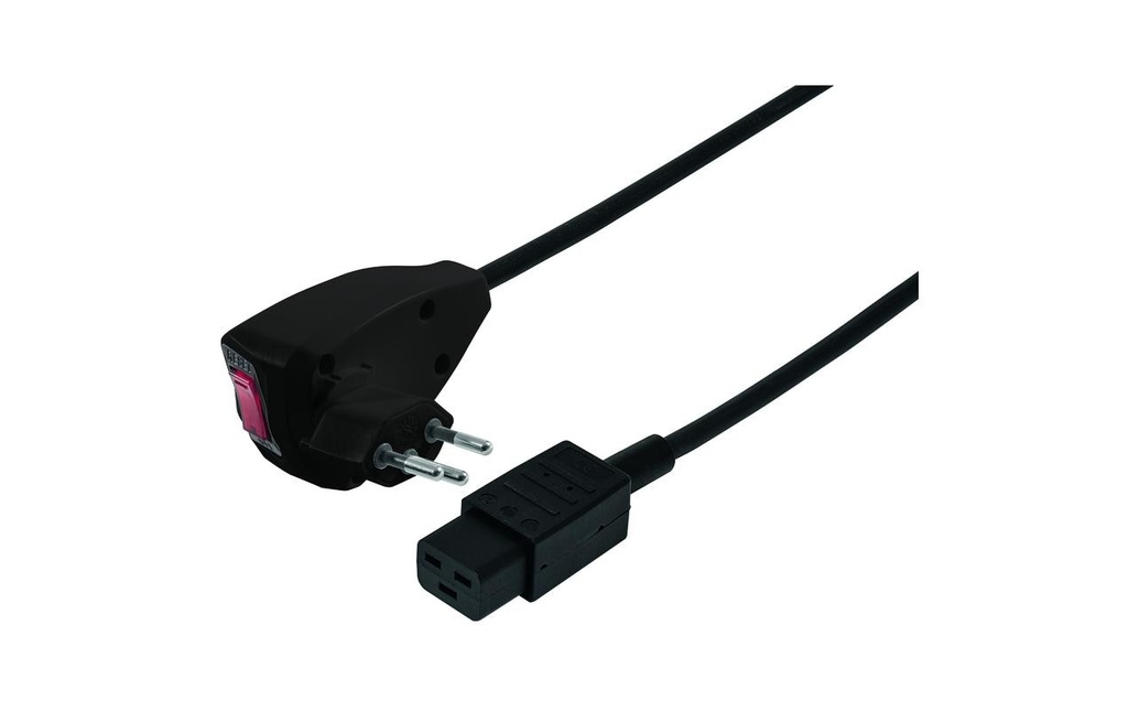 STEFFEN Câble adaptateur T12-C19 Td 3 x 1.5 mm2, 2.5m, noir