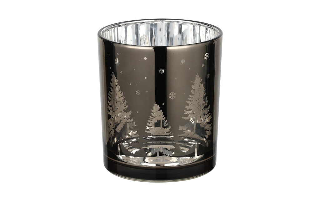 EGLO Bougeoir à bougie chauffe-plat Photophore Christmas Lukut 10 cm Brun, Verre