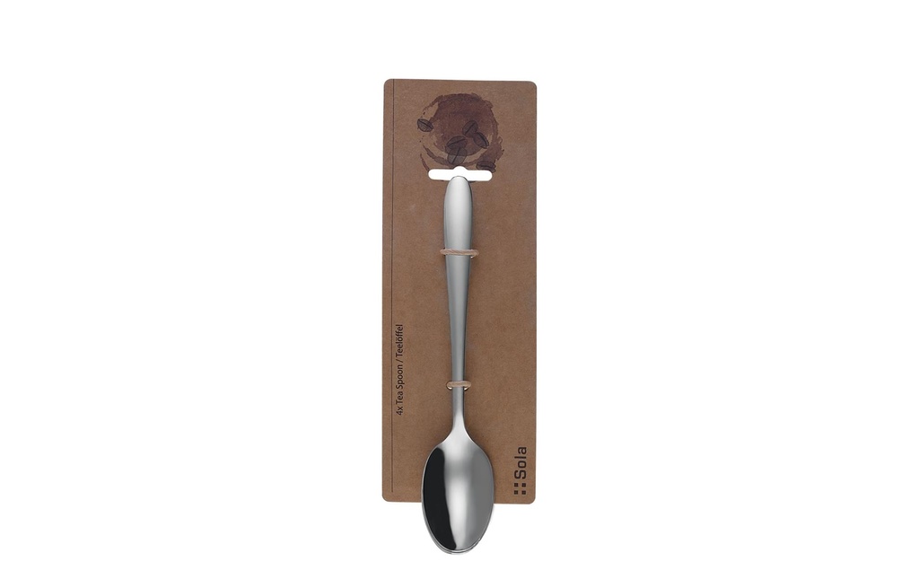 Sola Cuillère à café Basic Alpha, poli, 4 pièces