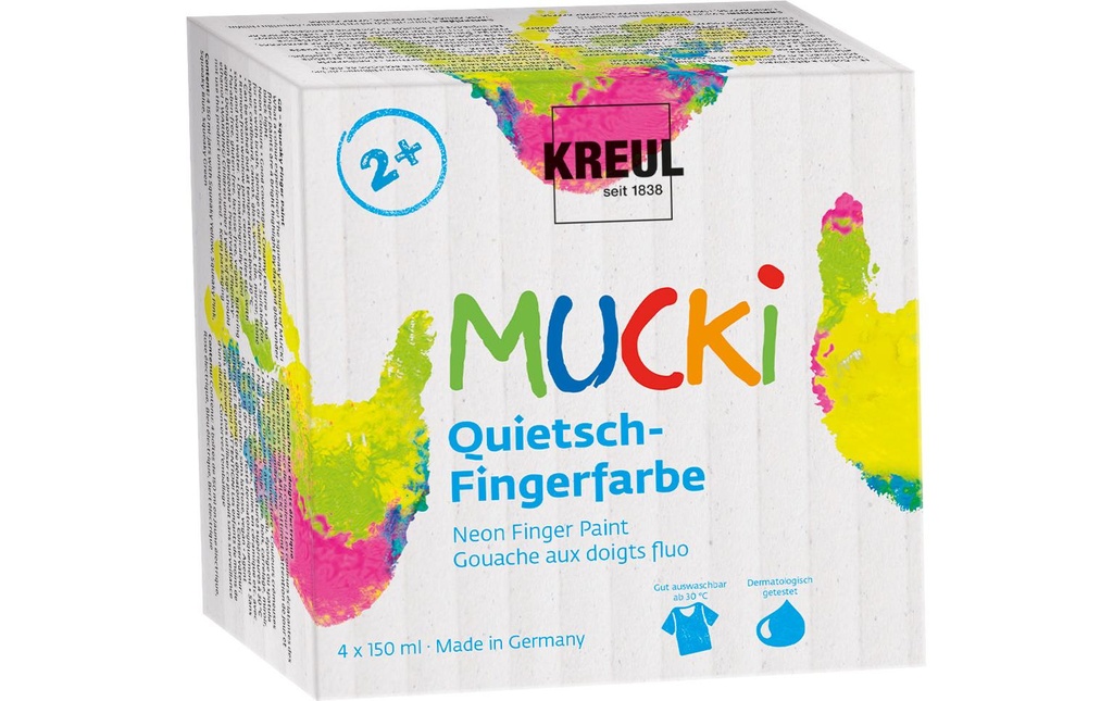 Kreul Peinture aux doigts Mucki 150 ml, 4 pièces