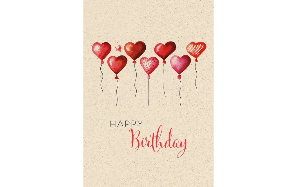 Natur Verlag Carte de félicitations Ballons en forme de cœur 17.5 x 12.2 cm