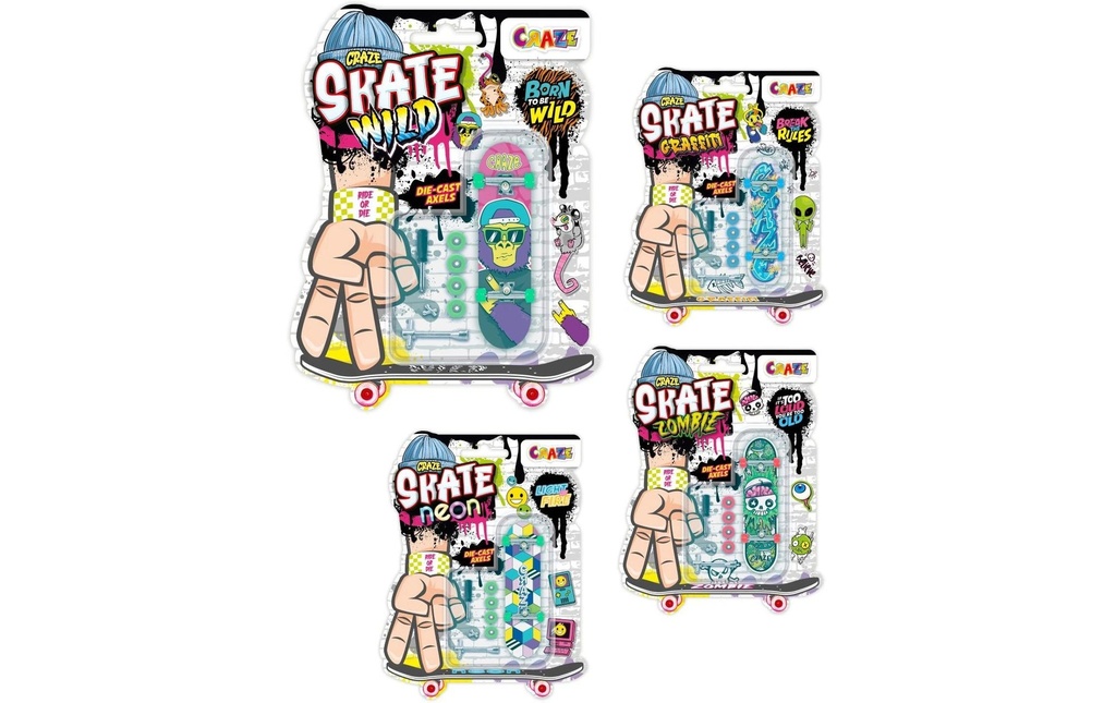 Craze Finger-Skateboard Single Mix Assorti