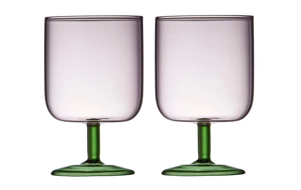 Lyngby Service de verres à vin Torino Rose/vert, 2 pièces, 30 cl