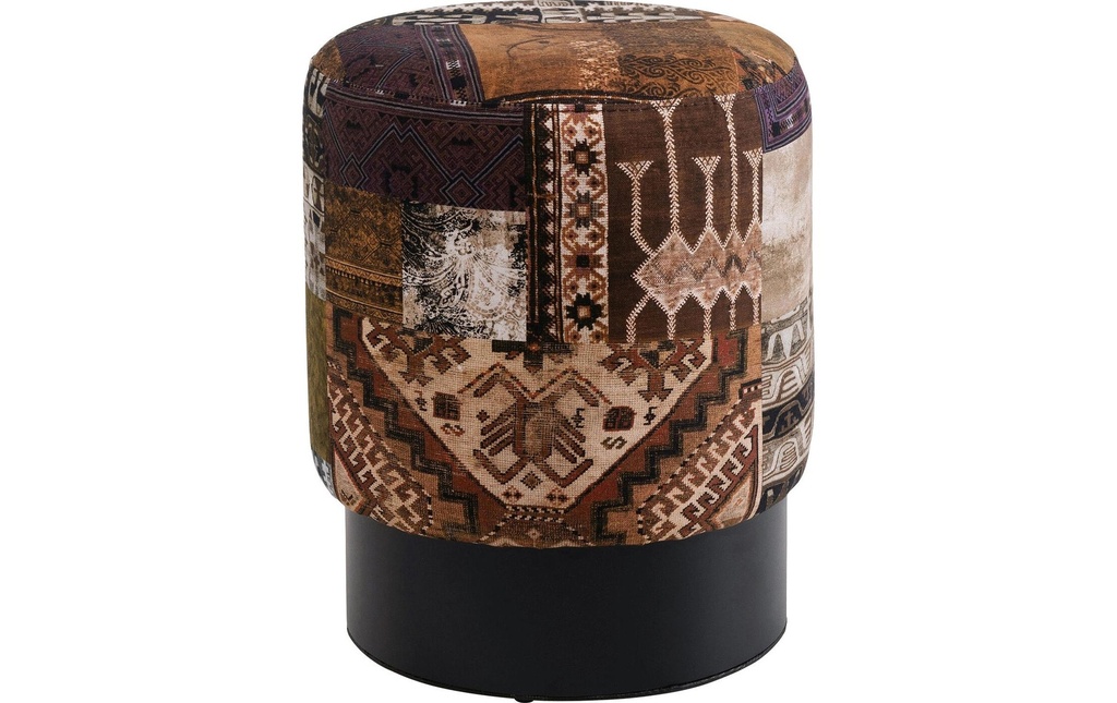 Kare Tabouret Cherry Tahiti Coton (CO)/Bois/Acier, Multicolore
