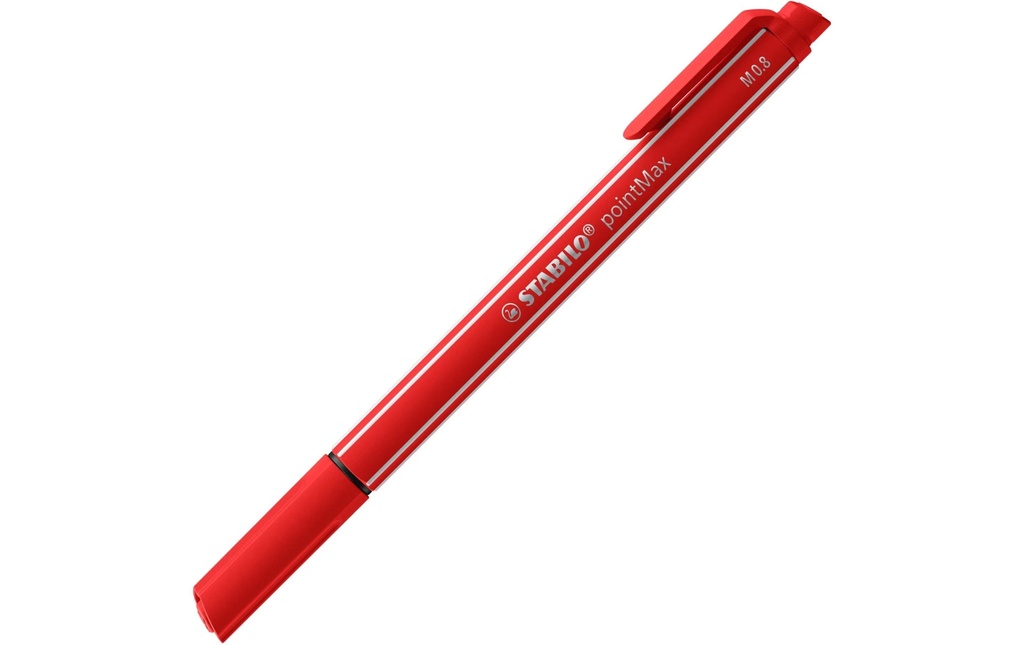 STABILO Crayon feutre PointMax 0.8 mm, Rouge carmin, 10 pièces