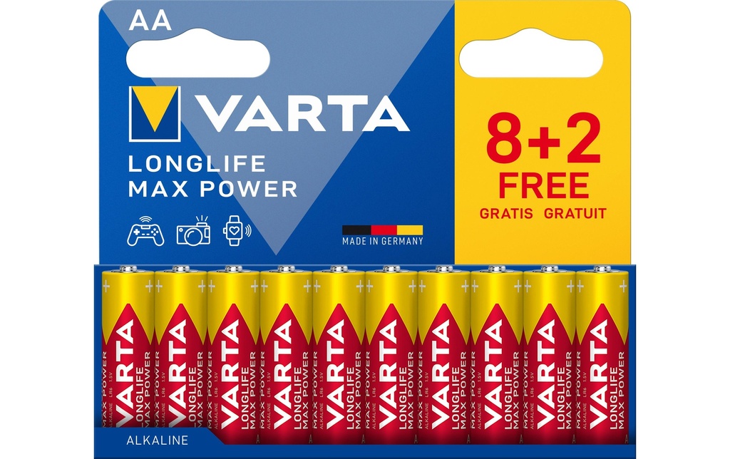 Varta Pile Longlife Max Power AA , 10 Pièce/s