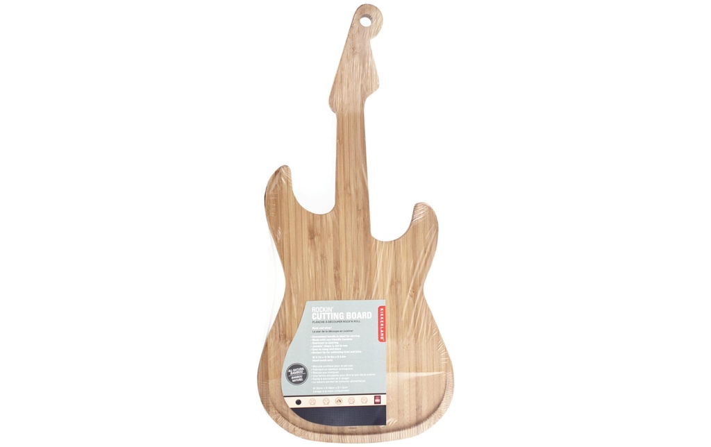 Kikkerland Planche à découper Guitare en bambou 22 cm x 49 cm