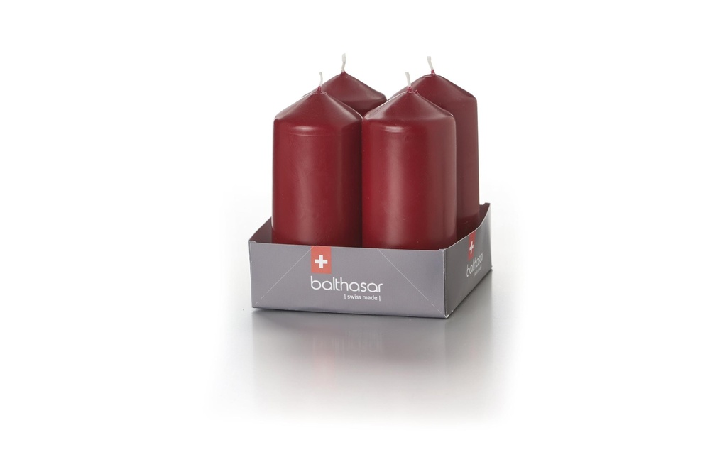 balthasar Bougie cylindrique Rouge antique, 4 pièces