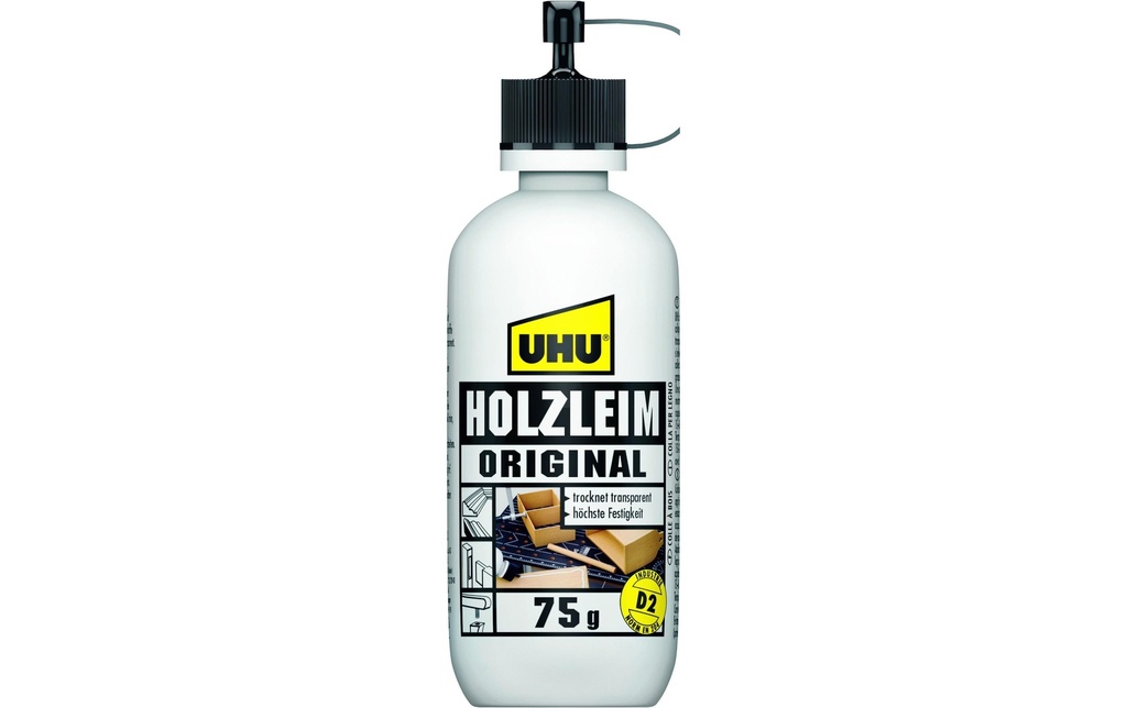 UHU Colle à bois original D2 75g, Blanc