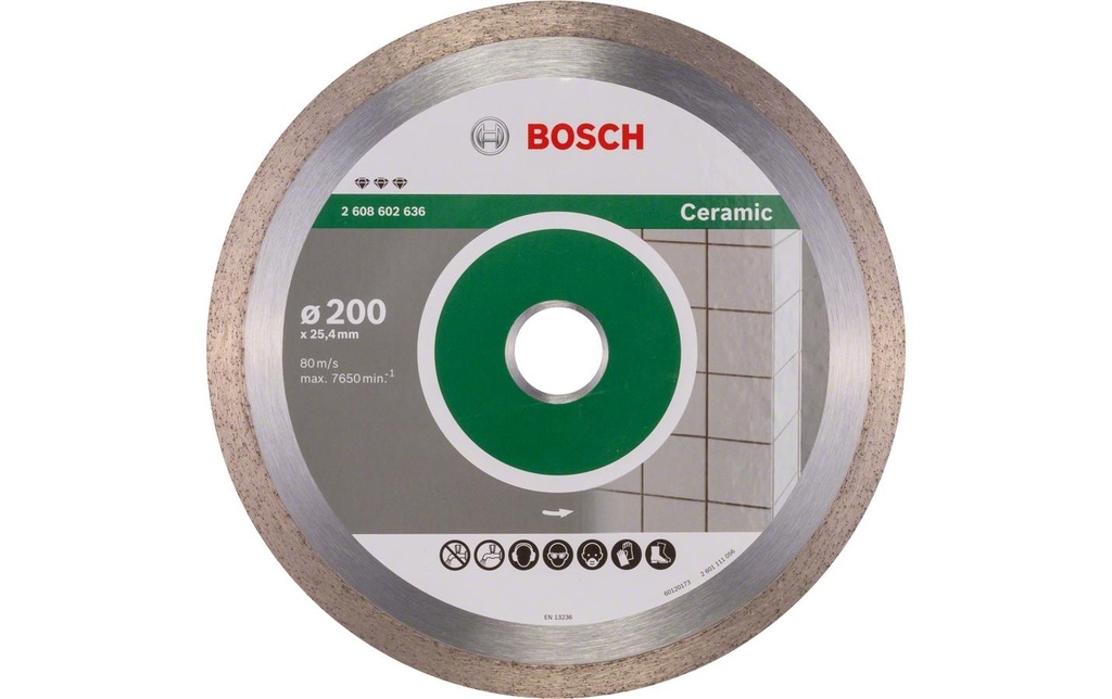 Bosch Professional Disque à tronçonner diamanté Best for Ceramic, 200 x 2.2 x 10 mm