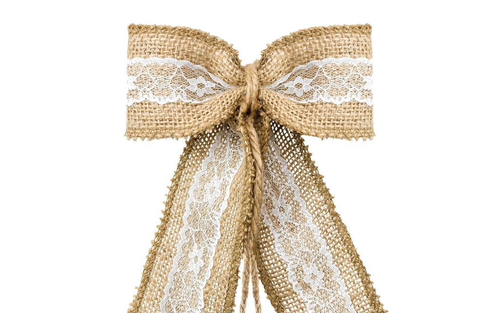 Partydeco Accessoires de mariage Set de décoration pour voiture 5 pièces, brun/blanc