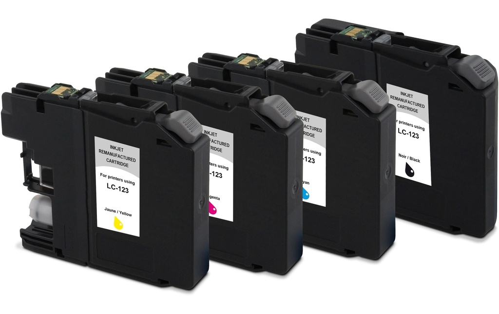 Generic Ink Encre Brother LC123 Multipack Magenta/Yellow/noir/Cyan
