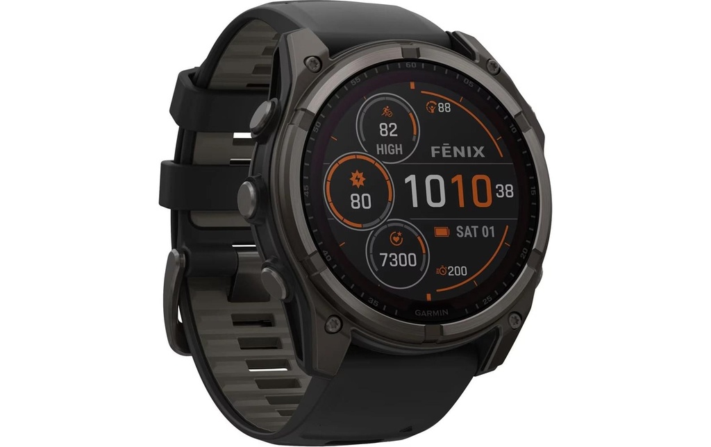 GARMIN Montre de sport Fenix 8 Solar Sapphire, 51 mm Noir