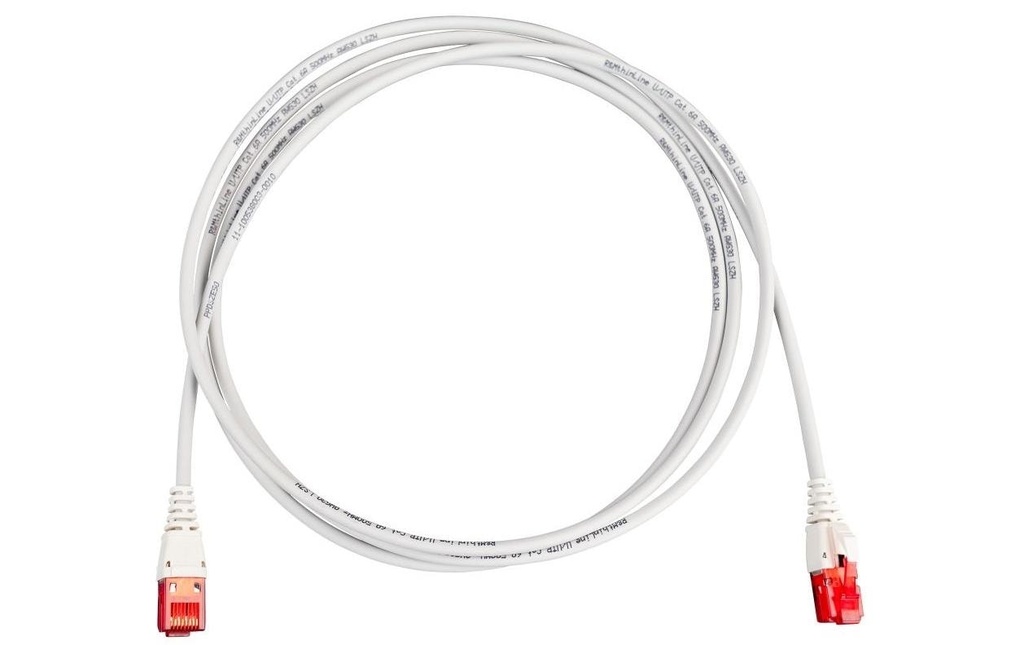 R&M Câble patch thinLine Cat 6A, U/UTP, 7.5 m, Gris