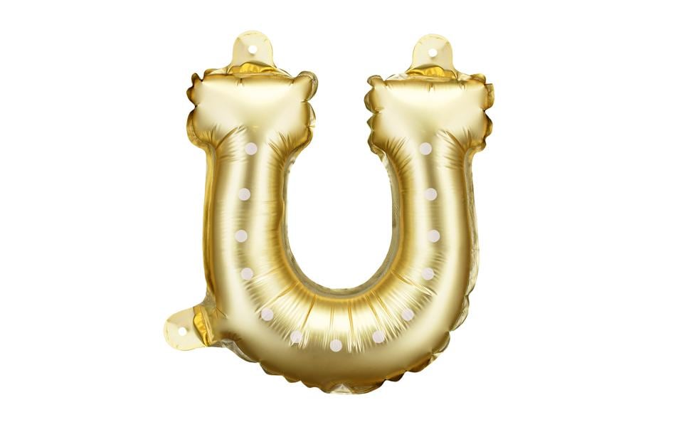 Partydeco Ballon en aluminium Fer à cheval, Or, 18 x 19 cm, 3 pièces