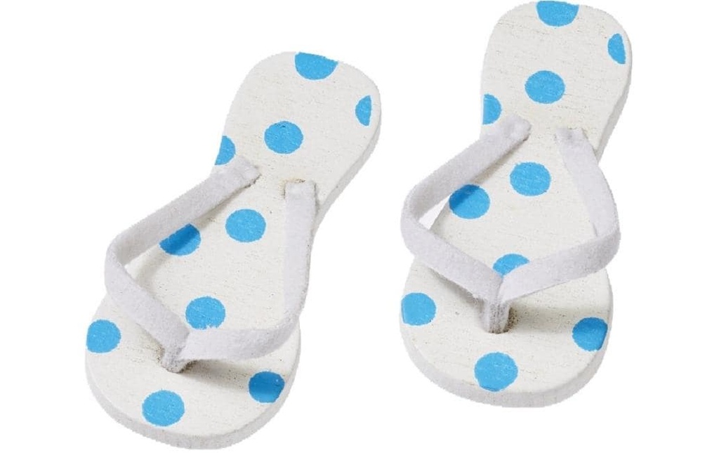 HobbyFun Mini ustensiles Tongs Blanc/ bleu à pois