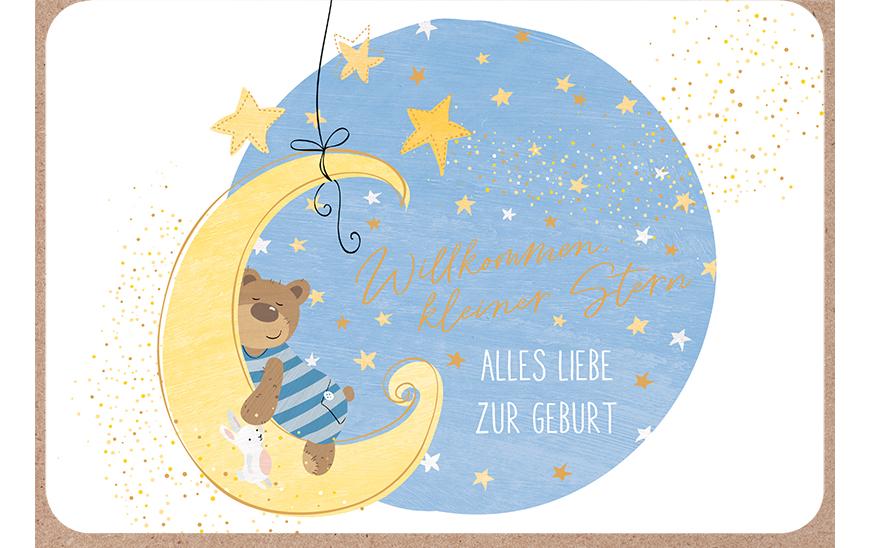 ABC Carte de félicitations Tous nos vœux de naissance B6