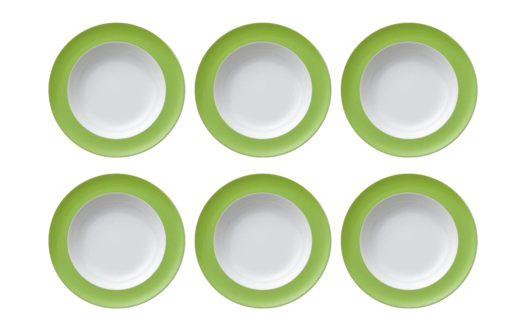 THOMAS Assiette de soupe et de pâtes Sunny Day 6 Pièce/s,Vert, 23 cm