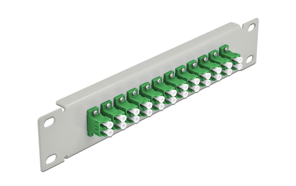 Delock Plaque de distribution Panneau 10″ de distribution de fibre optique, 12 ports LC Dupl gris