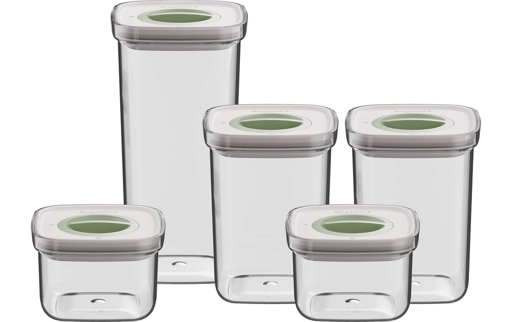 BergHOFF Récipients à provisions Set Leo Smart Seal 5 pièces, Transparent