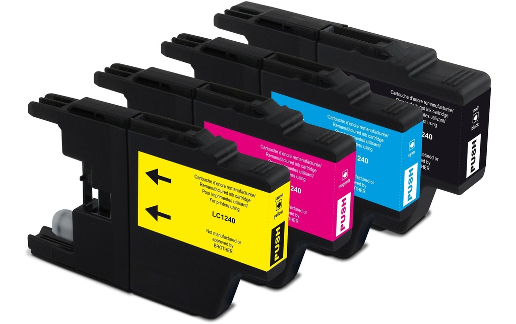 Generic Ink Kits d’encre pour Brother LC1240 Magenta/Yellow/noir/Cyan