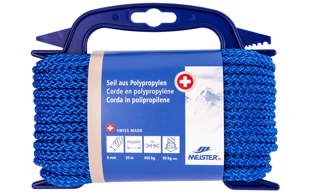 Meister Corde en polypropylène Ø 6 mm, 20 m, 450 kg, Bleu