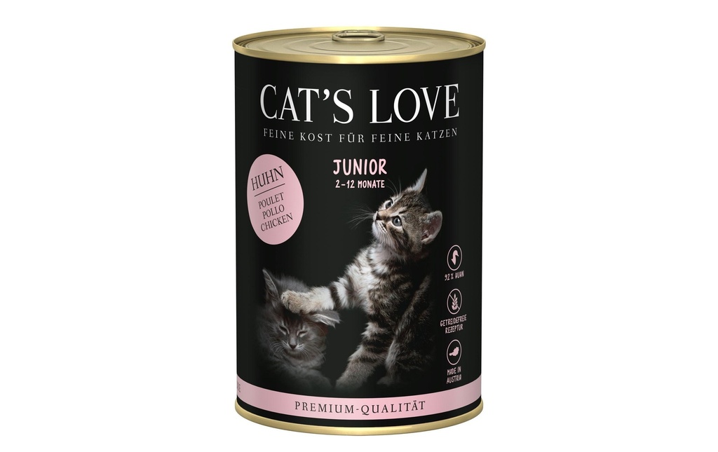 Cat's Love Alimentation humide Junior Poulet Pur, 400 g