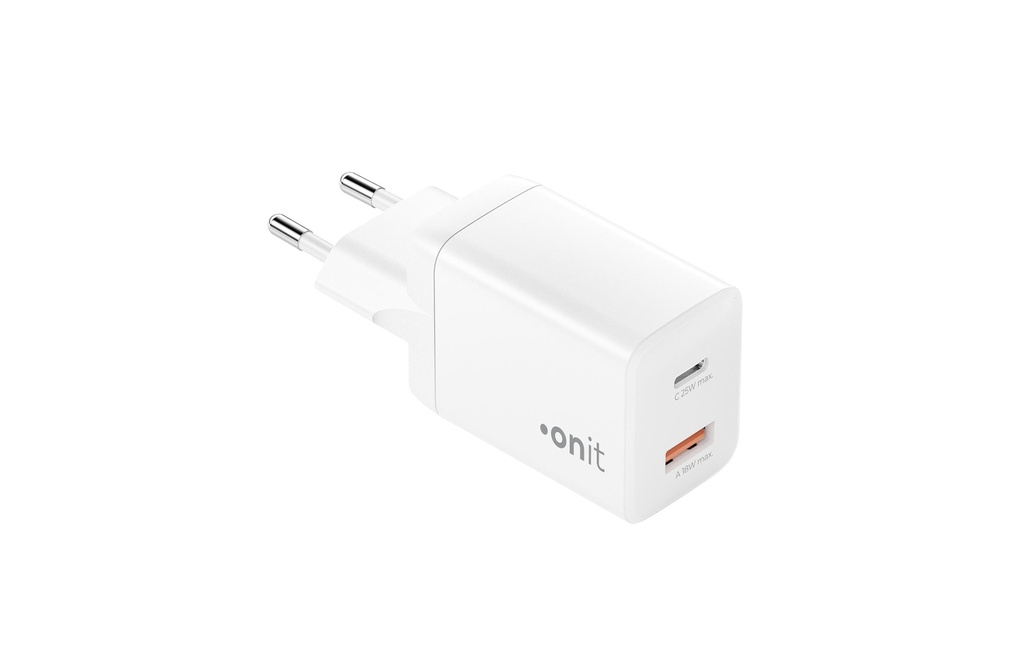 onit Chargeur mural USB PD25W + QC3.0 Blanc