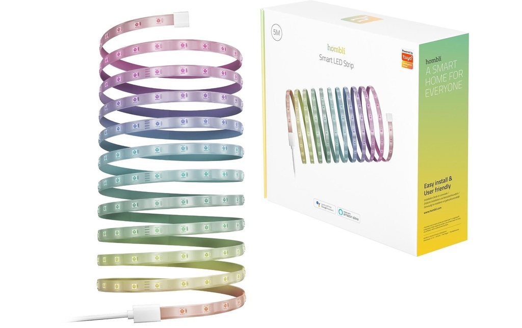 hombli Bande LED Smart, RGB, 5 m, blanc