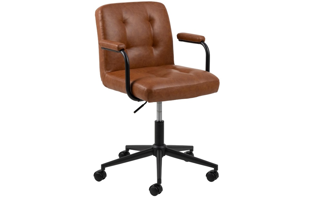 AC Design Chaise de bureau Cosmo, avec dossier et accoudoirs rembourrés, cognac