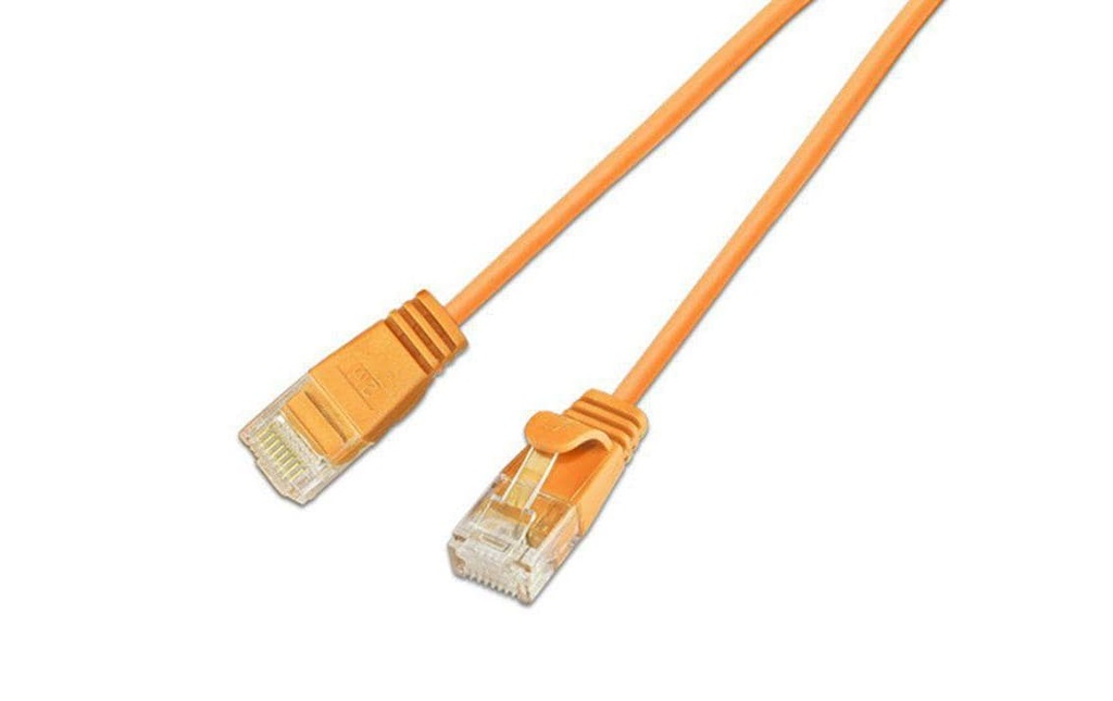 SLIM Câble de raccordement KAT6 Light, rond, U/UTP, Ø 2,8 mm, orange