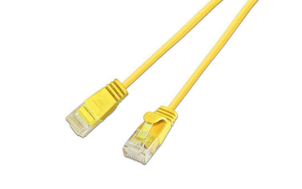 SLIM Câble de raccordement KAT6 Light, rond, U/UTP, Ø 2,8 mm, jaune