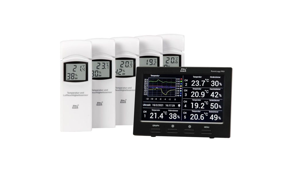 dnt Thermomètre radio Station climatique d'ambiance RoomLogg PRO