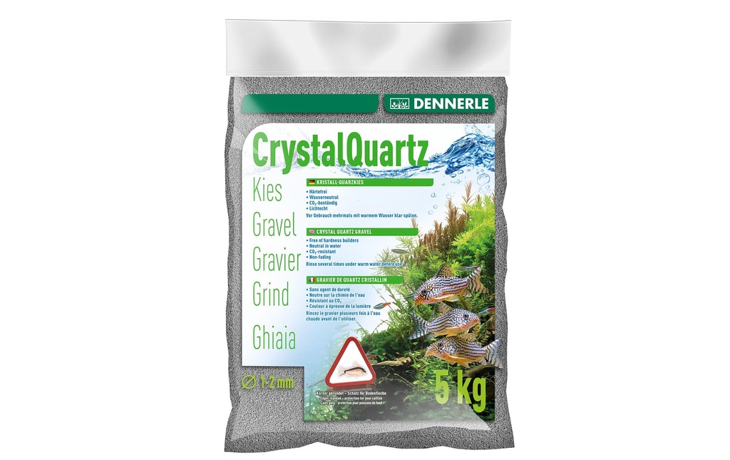Dennerle Substrat de sol Gravier de quartz cristallin gris ardoise, 5 kg