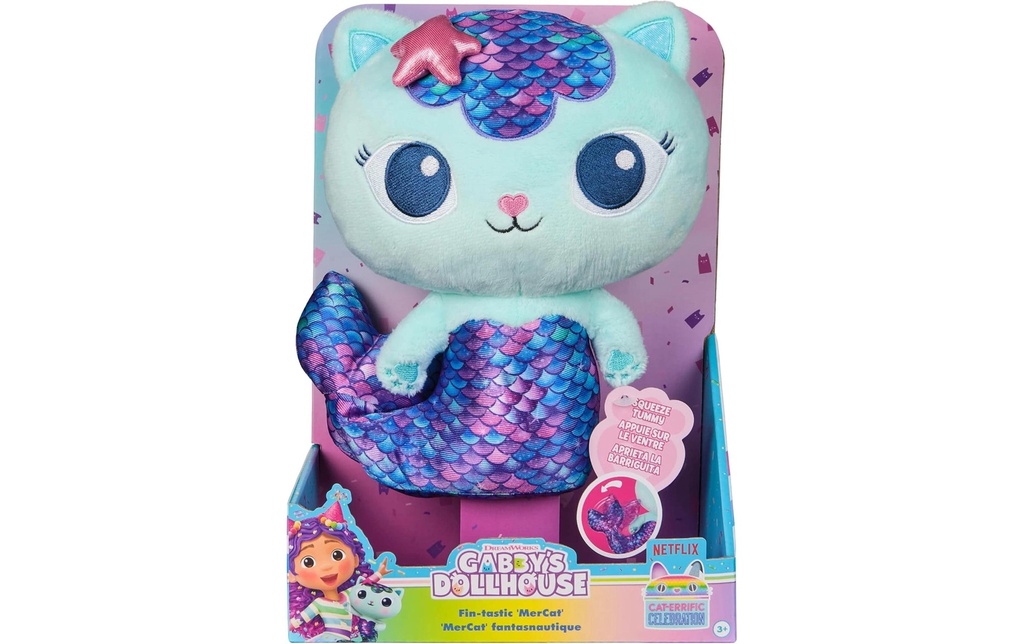 Spinmaster Peluche fonctionnelle Gabby's Dollhouse – MerCat 25 cm