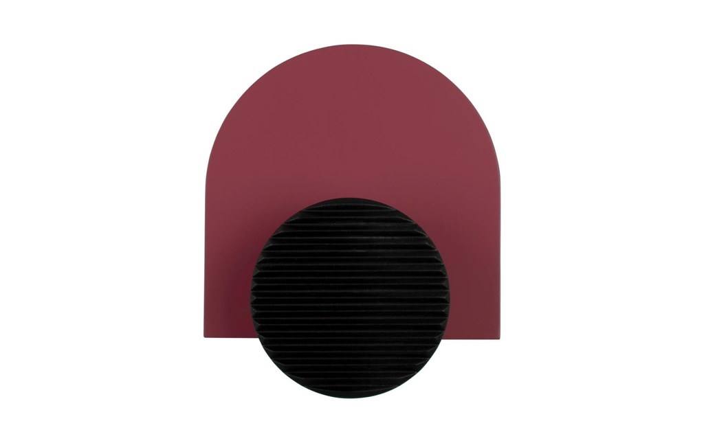 present time Crochet mural Single Knob, MDF, Red ochre