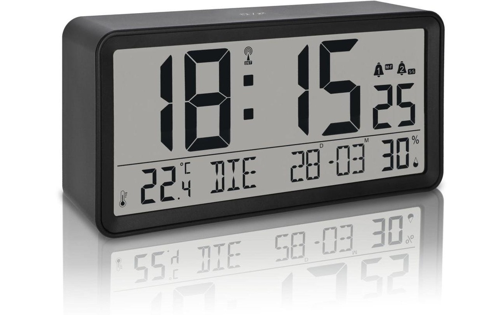 ADE Horloge de bureau Noir