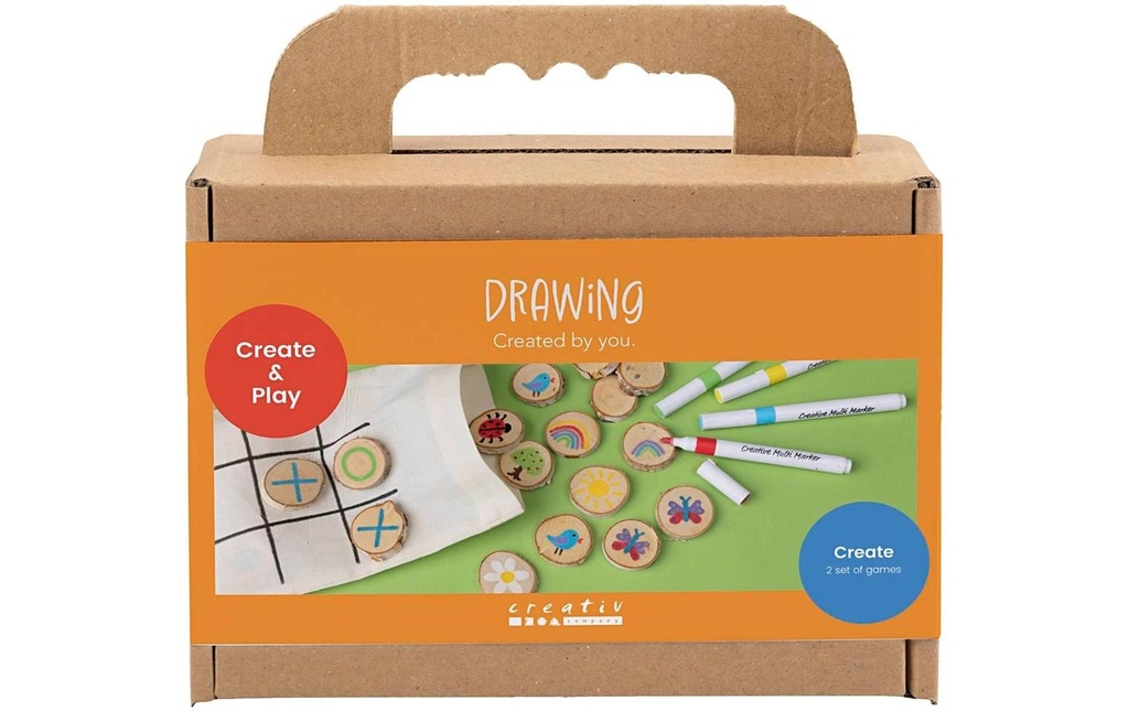 Creativ Company Set créatif de dessin, jeu de mémoire et série de trois en un